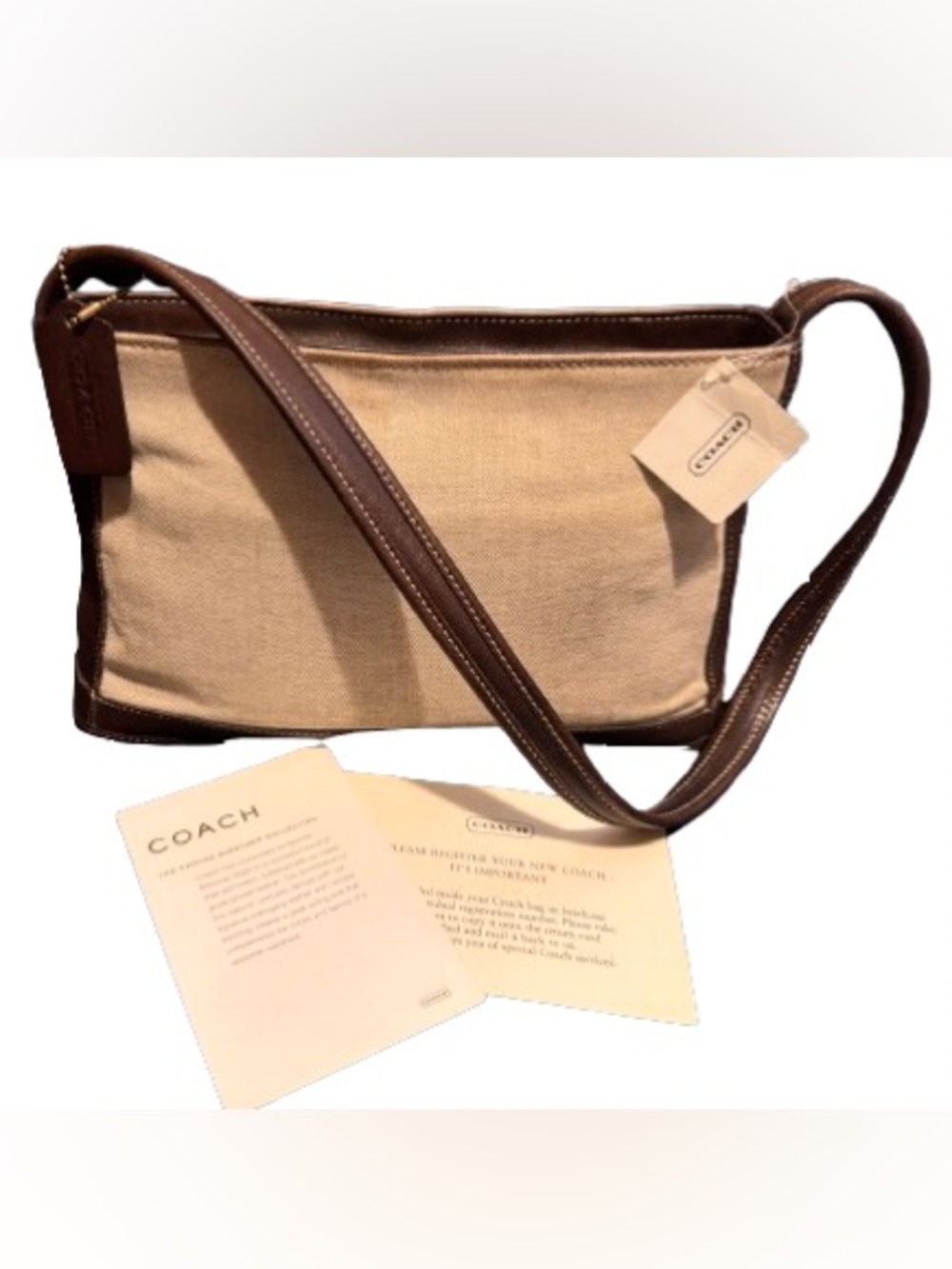 Coach 6124 Vintage Canvas Bleecker Zip (Beige/Mahagony) - NWT